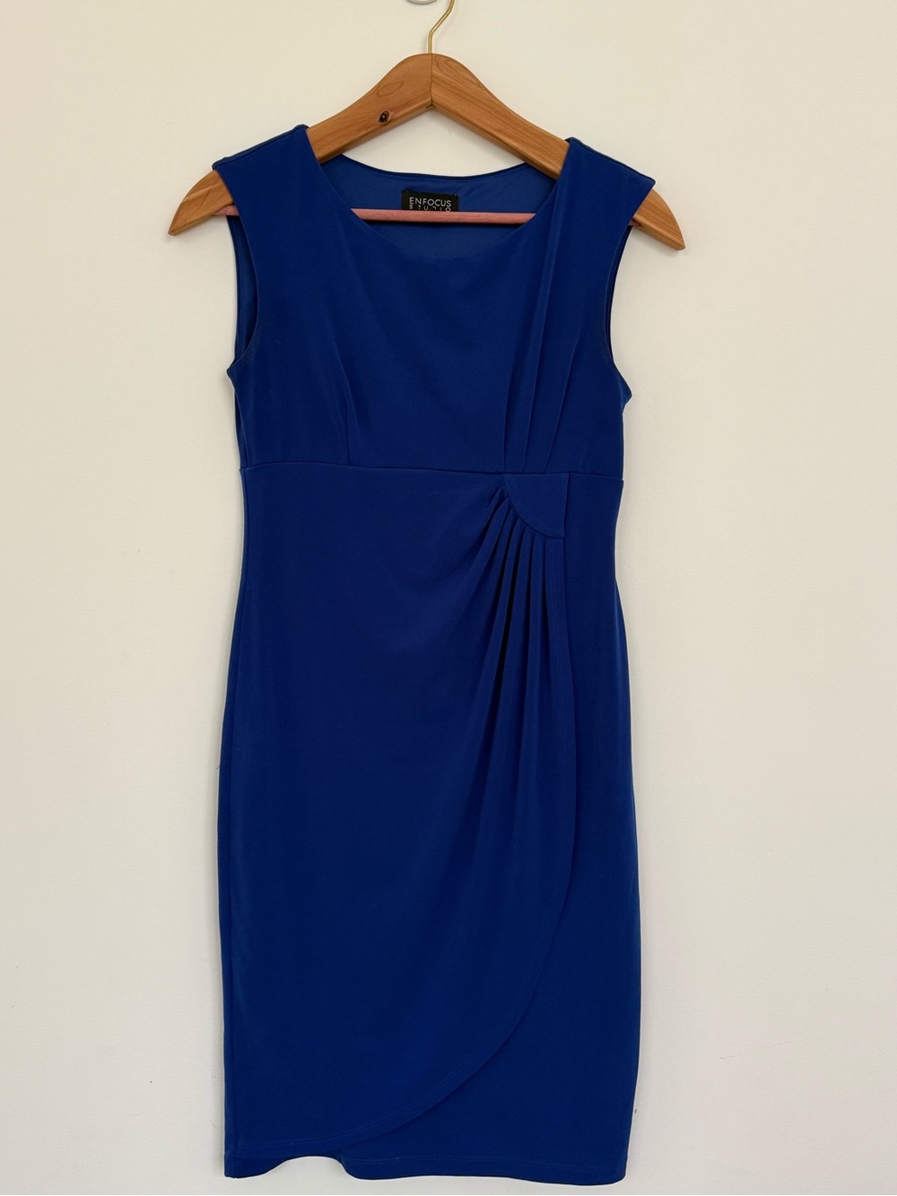 Enfocus Studio Royal Blue Sleeveless Midi Sheath Dress
